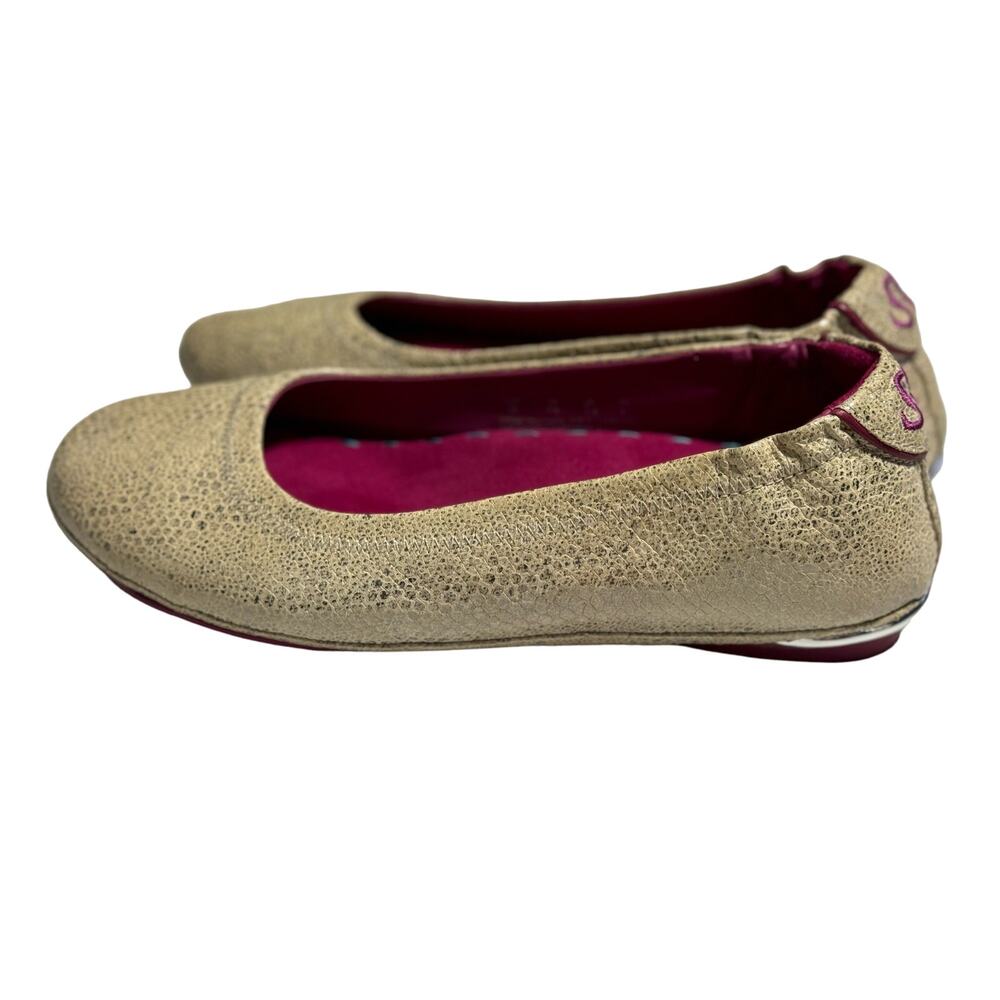 Soto Massini Milano Shimmering Vanilla Pebbled Ballet Flats Size 7